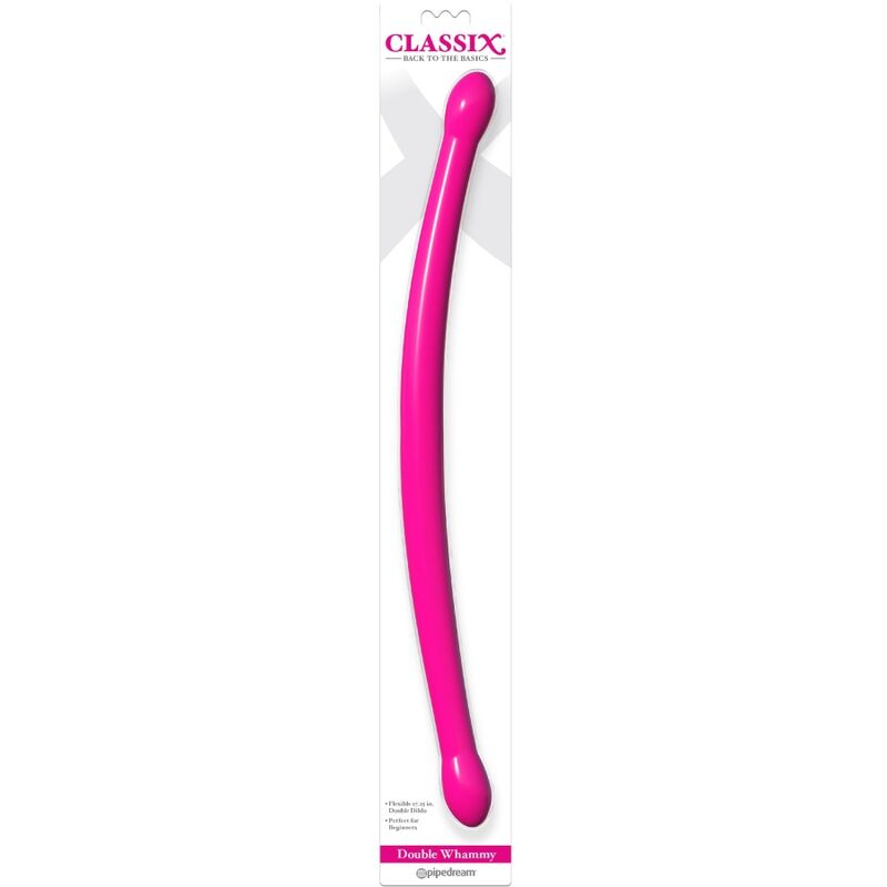CLASSIX - DILDO DUPLO FLEXÍVEL 43,7 CM ROSA - Infernum Store