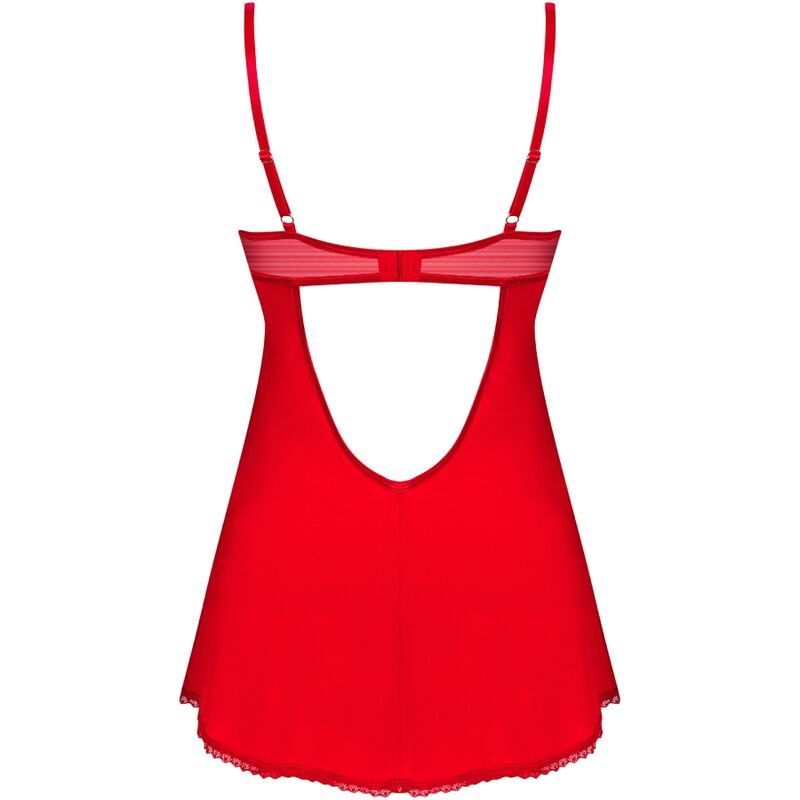 OBSESSIVE - INGRIDIA CHEMISE & TANGA VERMELHO M/L - Infernum Store