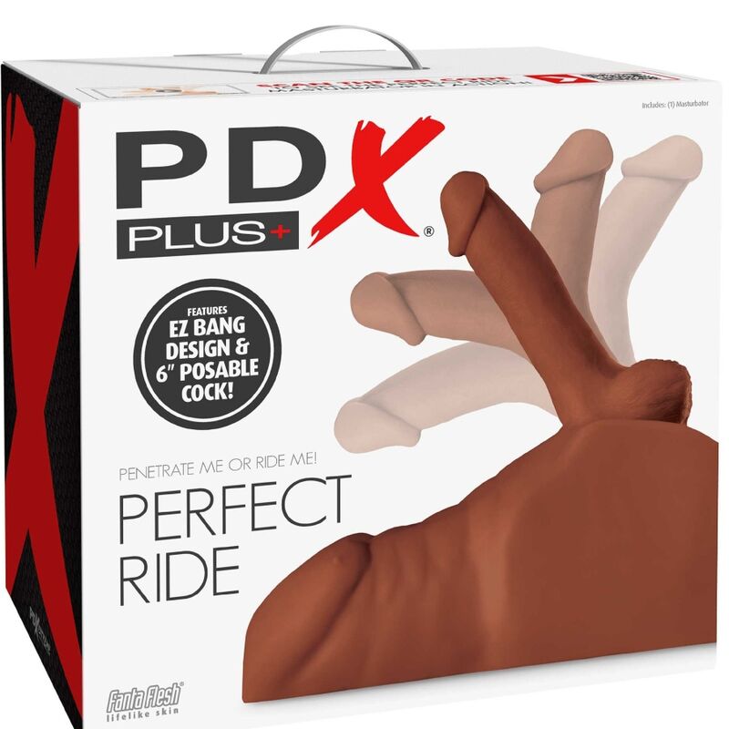 PDX PLUS - MASTURBADOR PERFECT RIDE PÊNIS E NUS MARROM - Infernum Store