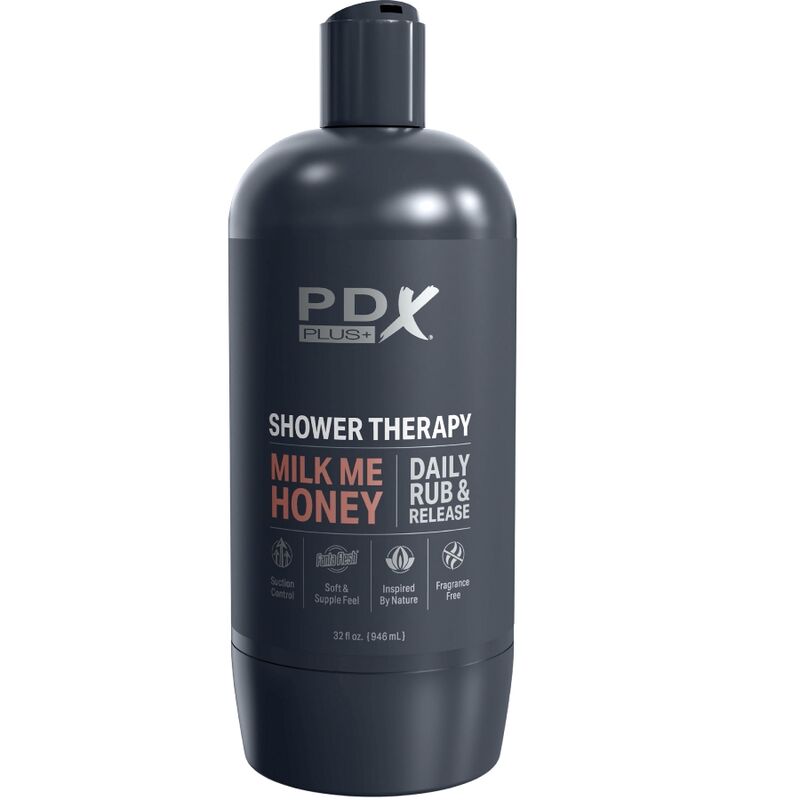 PDX PLUS - STROKER MASTURBADOR DISCRETO DESIGN DE GARRAFA MILK ME HONEY CANDY SHAMPOO - Infernum Store