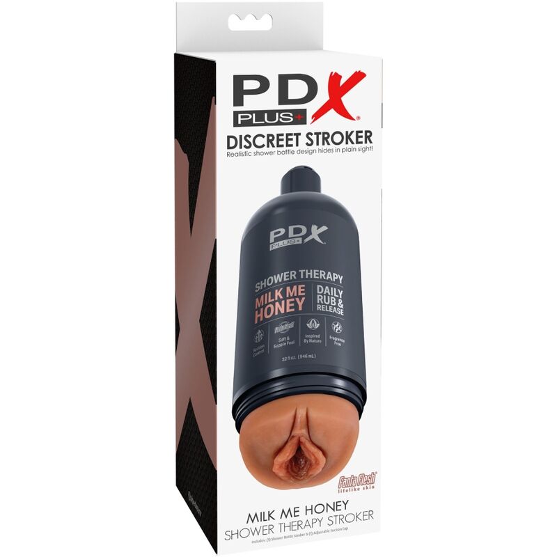 PDX PLUS - STROKER MASTURBADOR DISCRETO DESIGN DE GARRAFA MILK ME HONEY CANDY SHAMPOO - Infernum Store