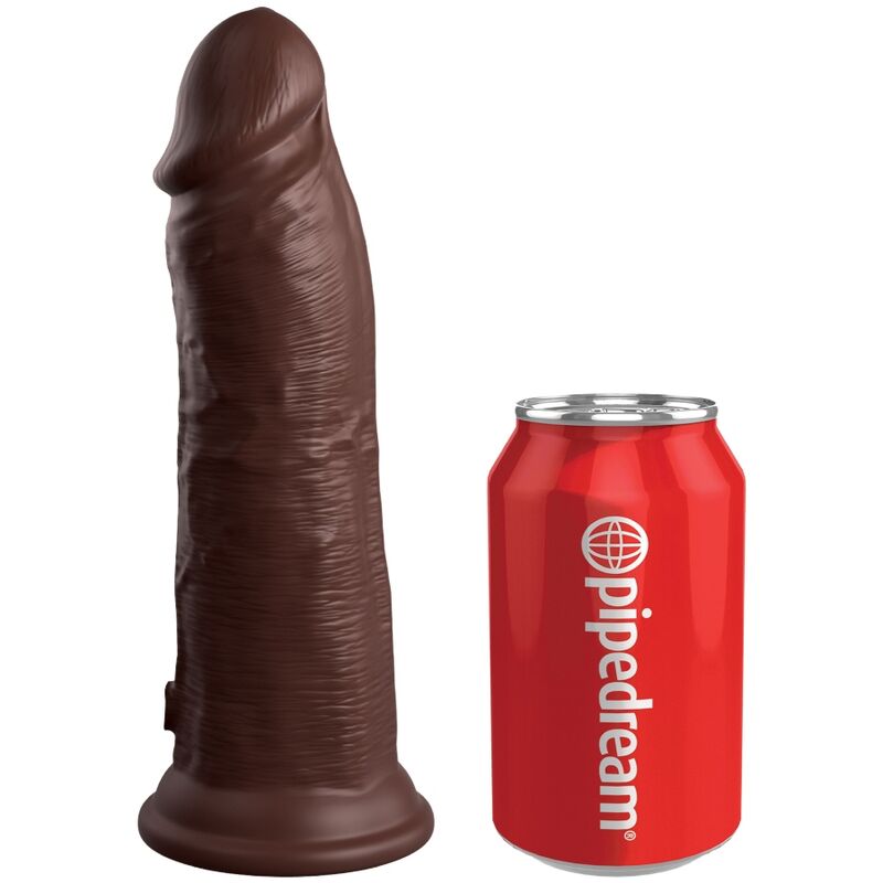 KING COCK - ELITE DILDO DE SILICONE REALISTA 20.3 CM CASTANHO - Infernum Store