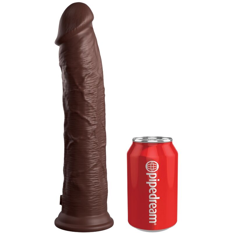 KING COCK - ELITE DILDO DE SILICONE REALISTA 28 CM MARROM - Infernum Store