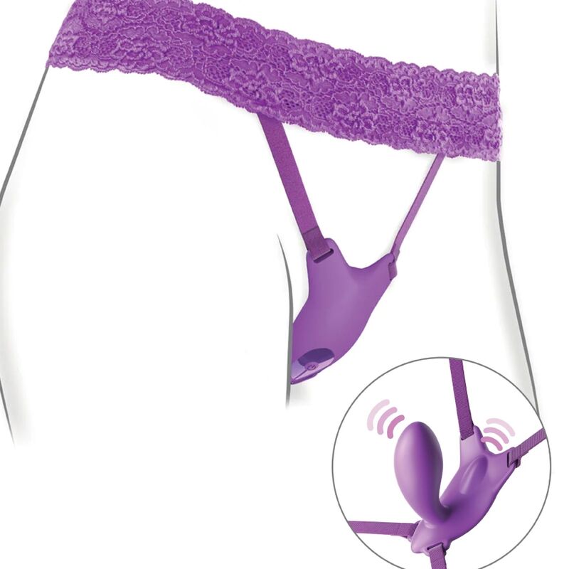 FANTASY FOR HER - ARNÊS DE BORBOLETA G-SPOT COM VIBRADOR, RECARREGÁVEL E CONTROLE REMOTO VIOLETA - Infernum Store