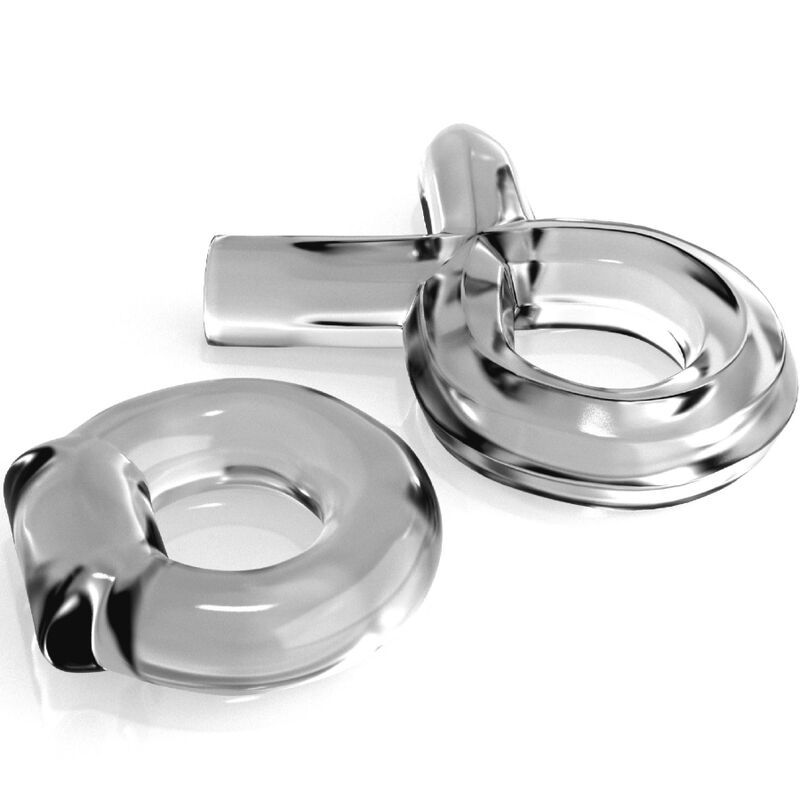 CLASSIX - CONJUNTO PARA CASAIS 2 ANÉIS PARA PÉNIS TRANSPARENTES - Infernum Store