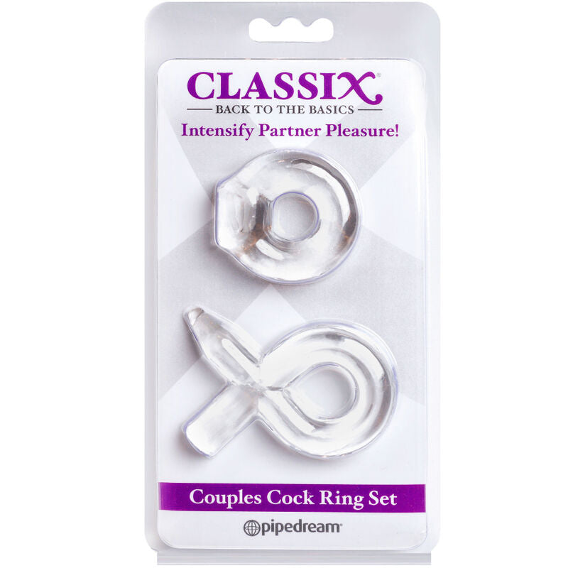 CLASSIX - CONJUNTO PARA CASAIS 2 ANÉIS PARA PÉNIS TRANSPARENTES - Infernum Store