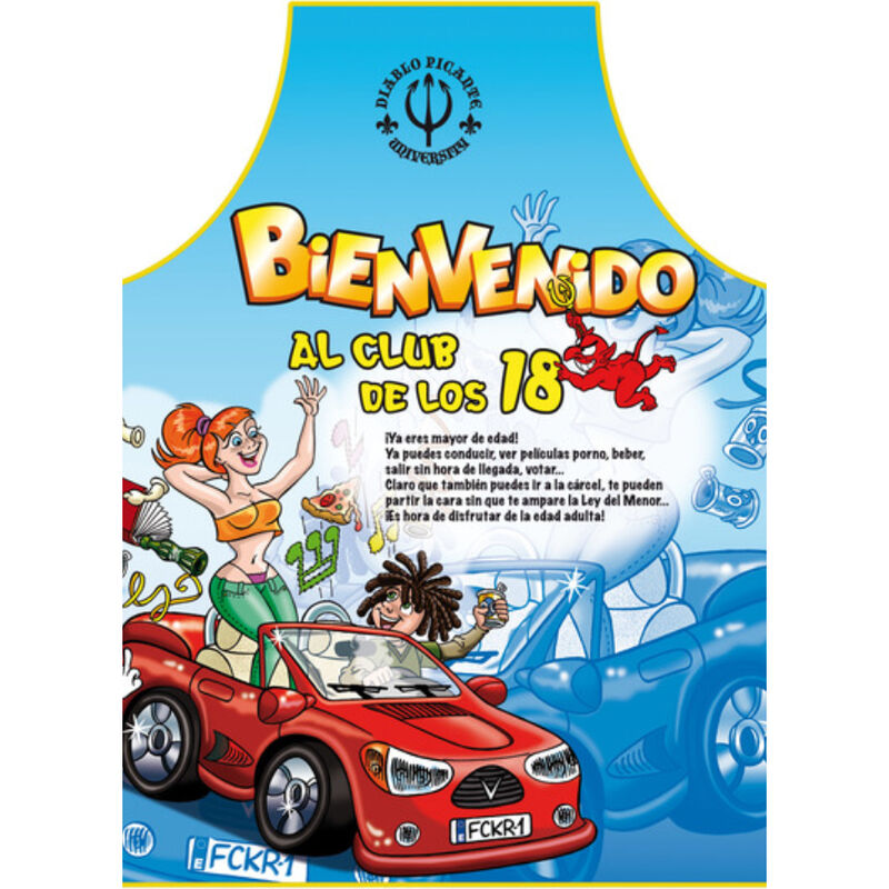 DIABLO PICANTE - AVENTAL 18 ANOS TEXTO EM ESPANHOL - Infernum Store