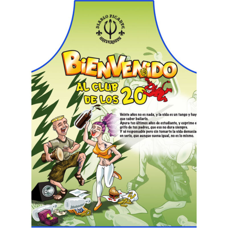 DIABLO PICANTE - AVENTAL 20 ANOS TEXTO EM ESPANHOL - Infernum Store