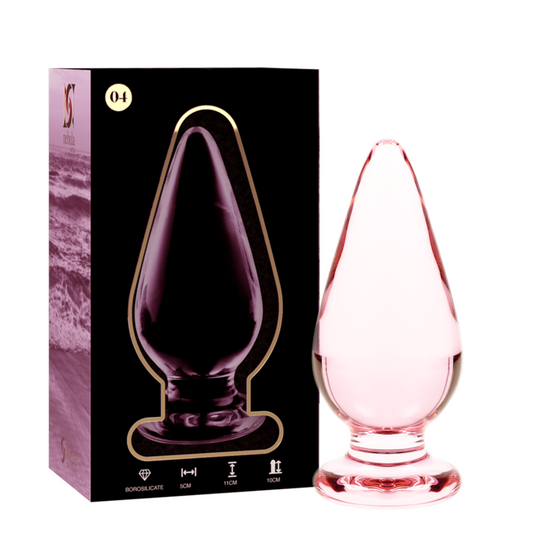 NEBULA SERIES BY IBIZA - MODELO 4 ANAL PLUG VIDRO BOROSILICADO ROSA 11 CM -O- 5 CM