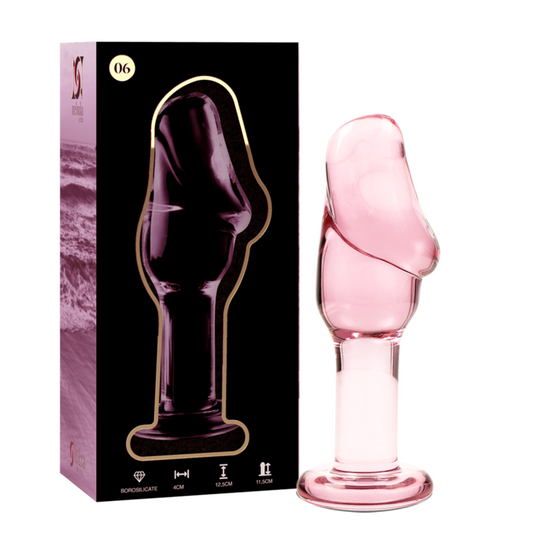 NEBULA SERIES BY IBIZA - MODEL 6 ANAL PLUG BOROSILICATE GLASS PINK 12.5 CM -O- 4 CM