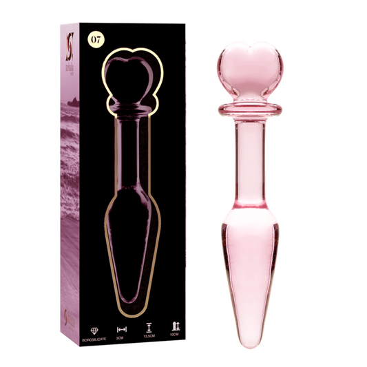 NEBULA SERIES BY IBIZA - MODEL 7 ANAL PLUG BOROSILICATE GLASS PINK 13.5 CM -O- 3 CM