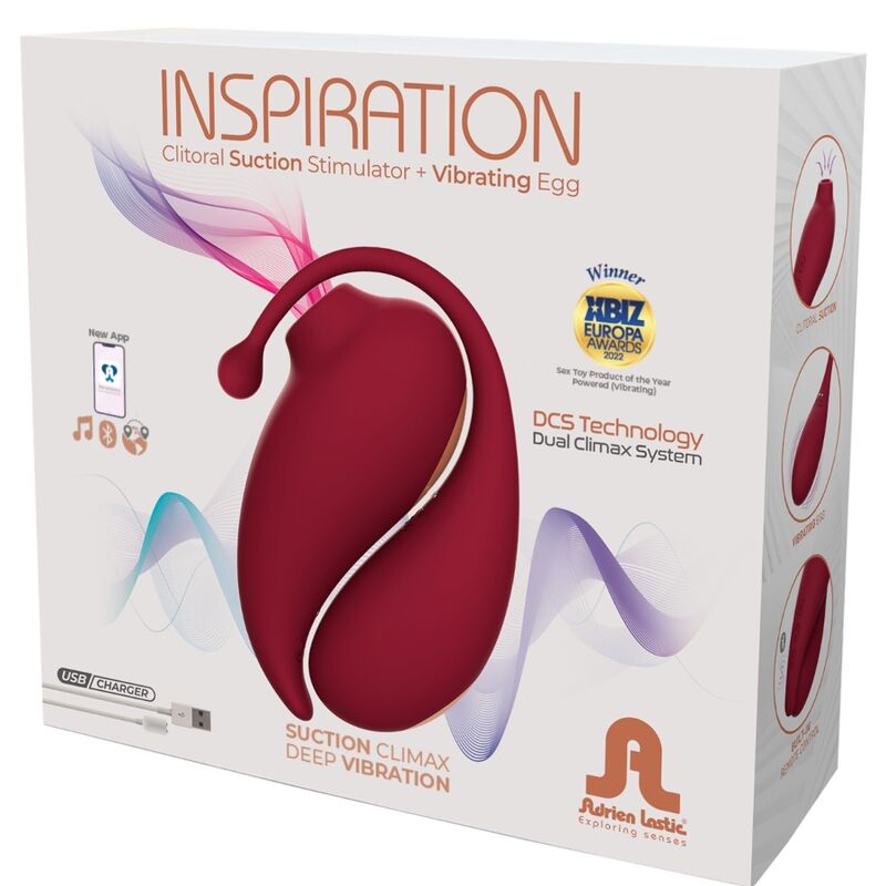 ADRIEN LASTIC - INSPIRAÇÃO CLITORIS SUCKER + VIBRATING OVO VERMELHO - APLICATIVO GRATUITO - Infernum Store