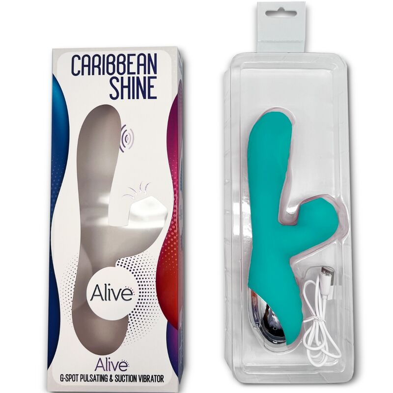 ALIVE - VIBRADOR CARIBBEAN SHINE E SUCKER AZUL - Infernum Store