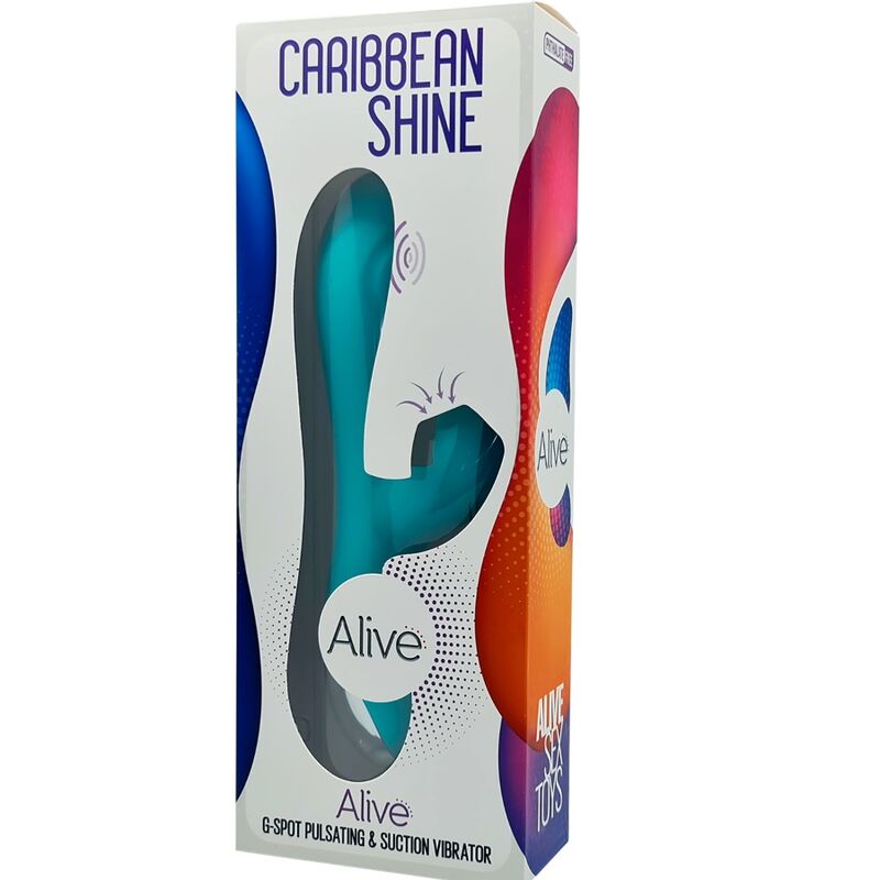 ALIVE - VIBRADOR CARIBBEAN SHINE E SUCKER AZUL - Infernum Store