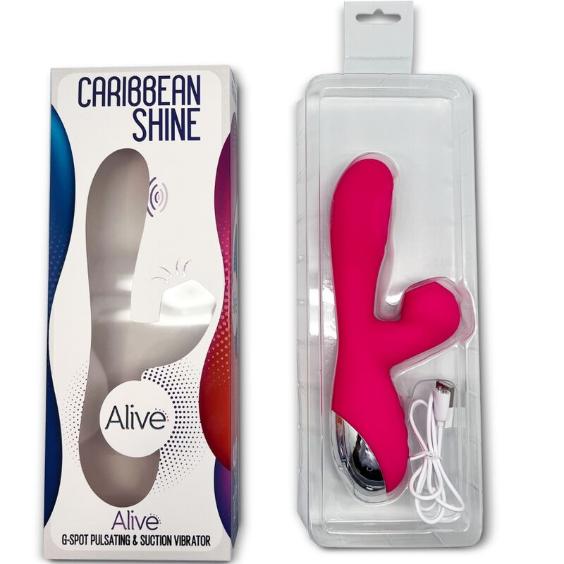 ALIVE - VIBRADOR DE BRILHO DO CARIBE E SUCKER FÚCSIA - Infernum Store
