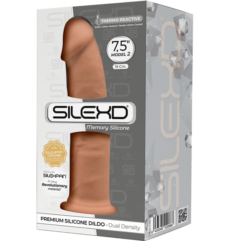 SILEXD - MODELO 2 PÊNIS REALÍSTICO PREMIUM SILEXPAN SILICONE CARAMELO 19 CM - Infernum Store