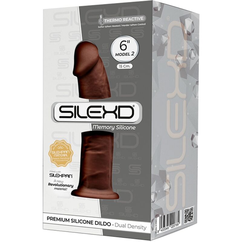 SILEXD - MODELO 2 PÊNIS REALÍSTICO PREMIUM SILEXPAN SILICONE MARROM 15 CM - Infernum Store