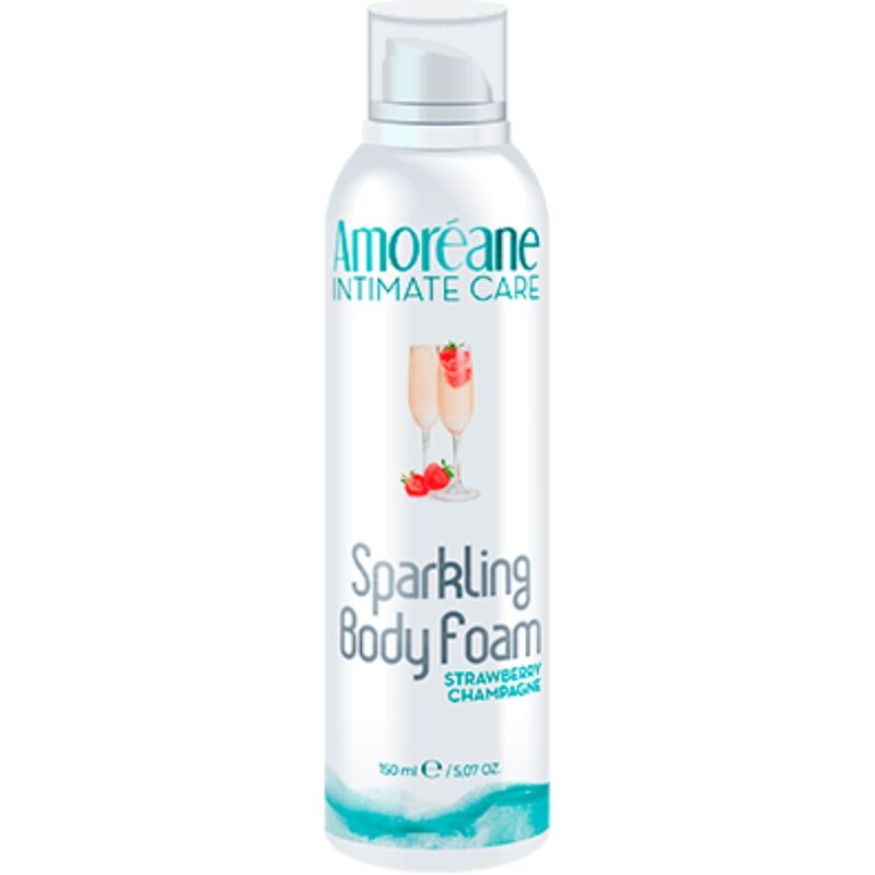 AMOREANE - MASSAGER ESPUMA CORPORAL MORANGO CHAMPAGNE 150 ML - Infernum Store