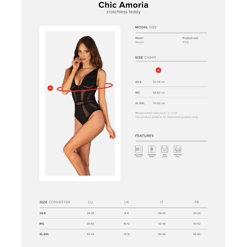 OBSESSIVE - CHIC AMORIA TEDDY XL/XXL - Infernum Store