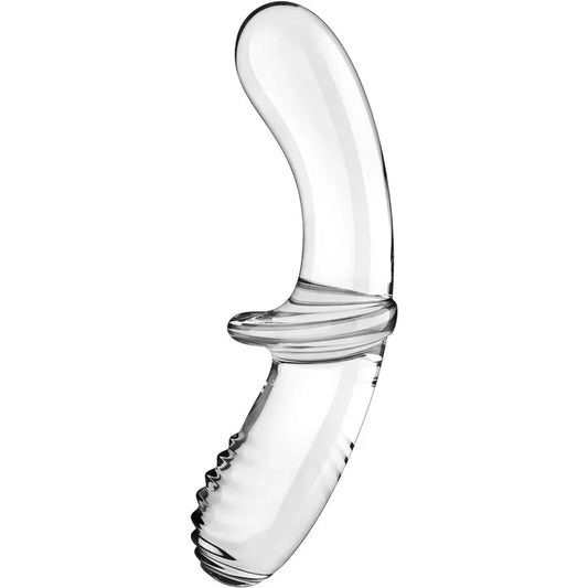 SATISFYER - DILDO DE CRISTAL DUPLO TRANSPARENTE - Infernum Store