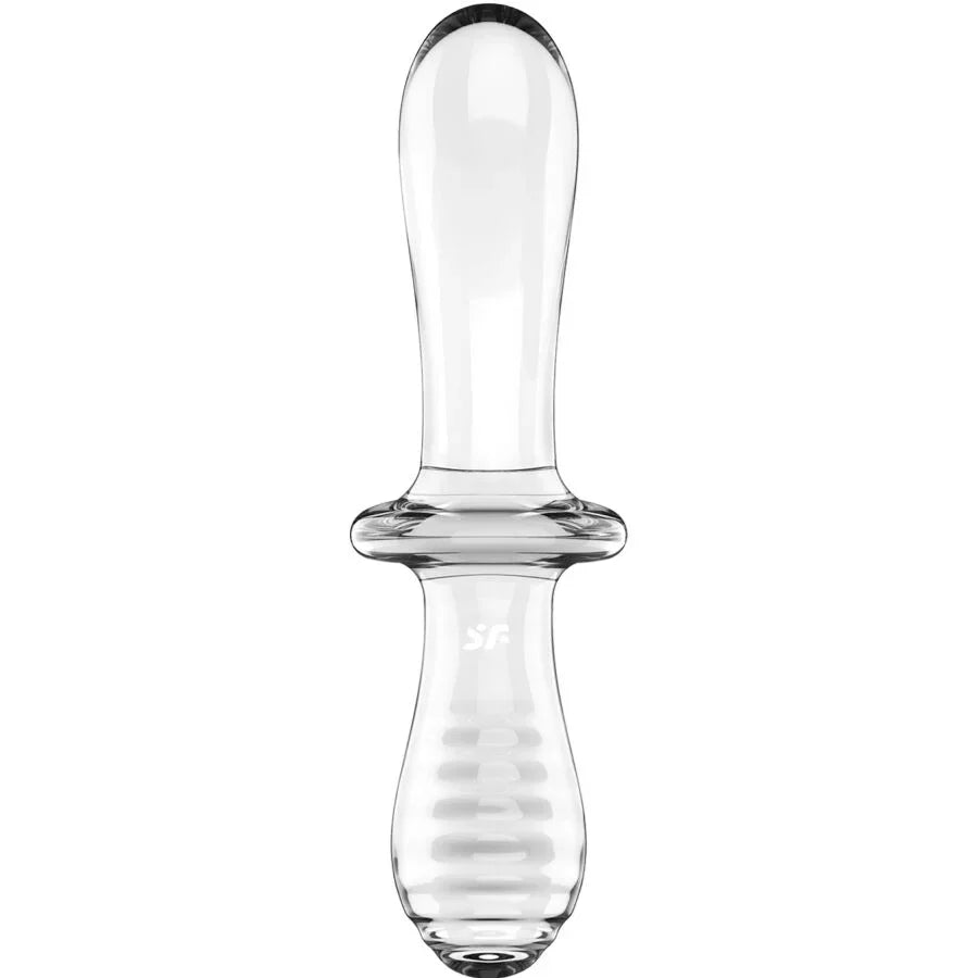 SATISFYER - DILDO DE CRISTAL DUPLO TRANSPARENTE - Infernum Store