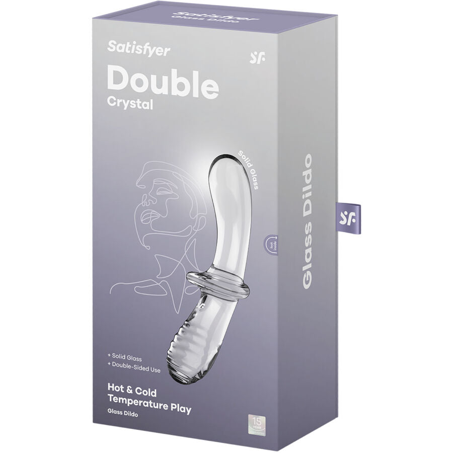 SATISFYER - DILDO DE CRISTAL DUPLO TRANSPARENTE - Infernum Store