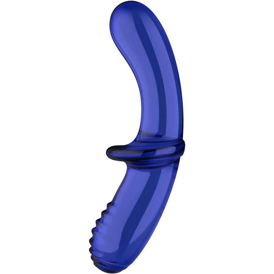SATISFYER - DOUBLE CRYSTAL DILDO BLUE - Infernum Store