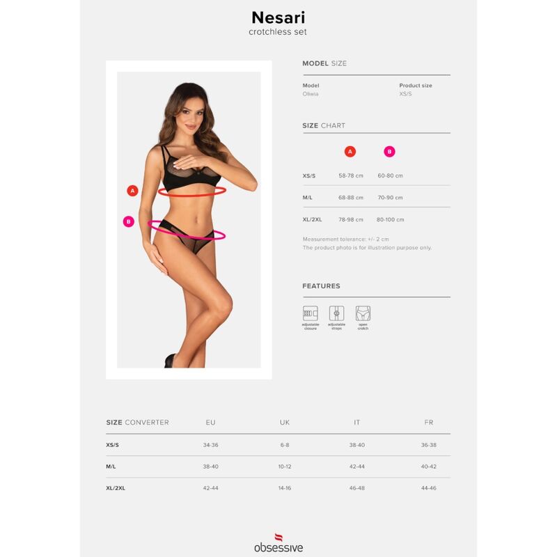 OBSESSIVE - CONJUNTO NESARI DUAS PEÇAS CROTCHLESS M/L - Infernum Store