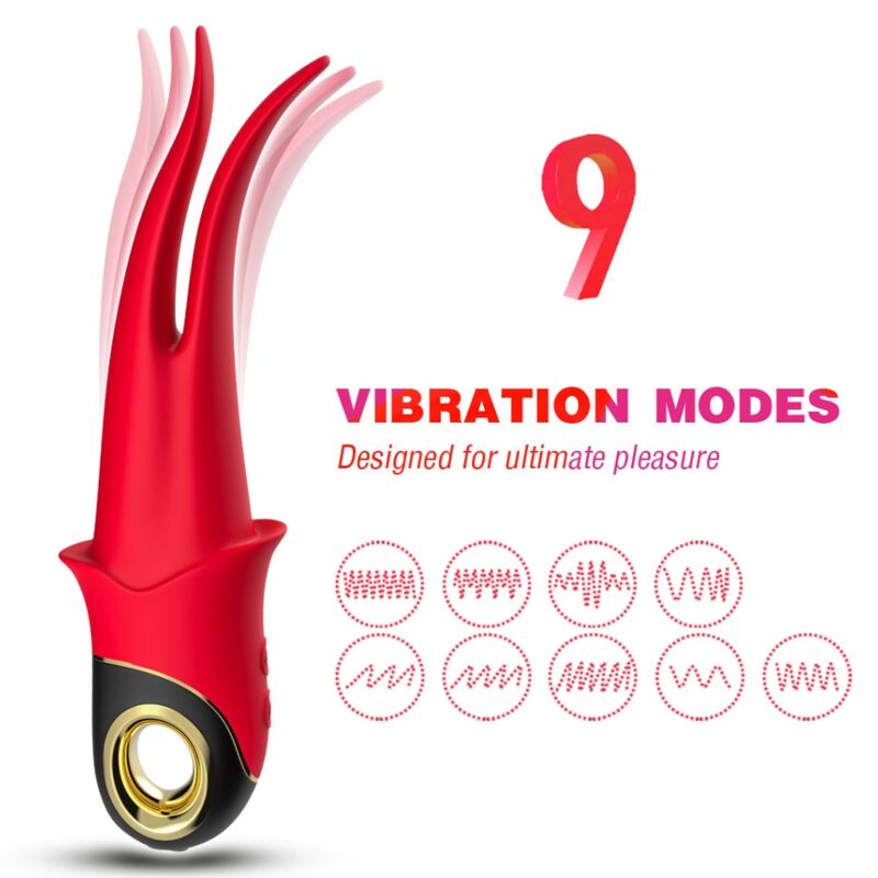 ARMONY - SHADOW VIBRATOR DOUBLE-HEAD TEASING RED - Infernum Store