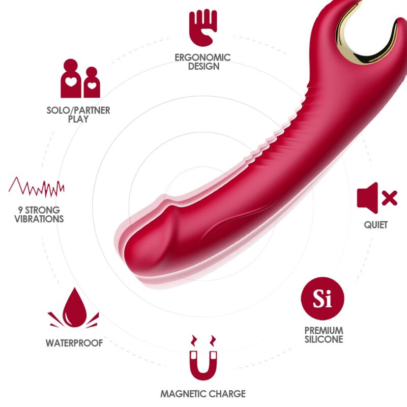 ARMONY - PRINCE DILDO VIBRATOR & ROTATOR RED - Infernum Store