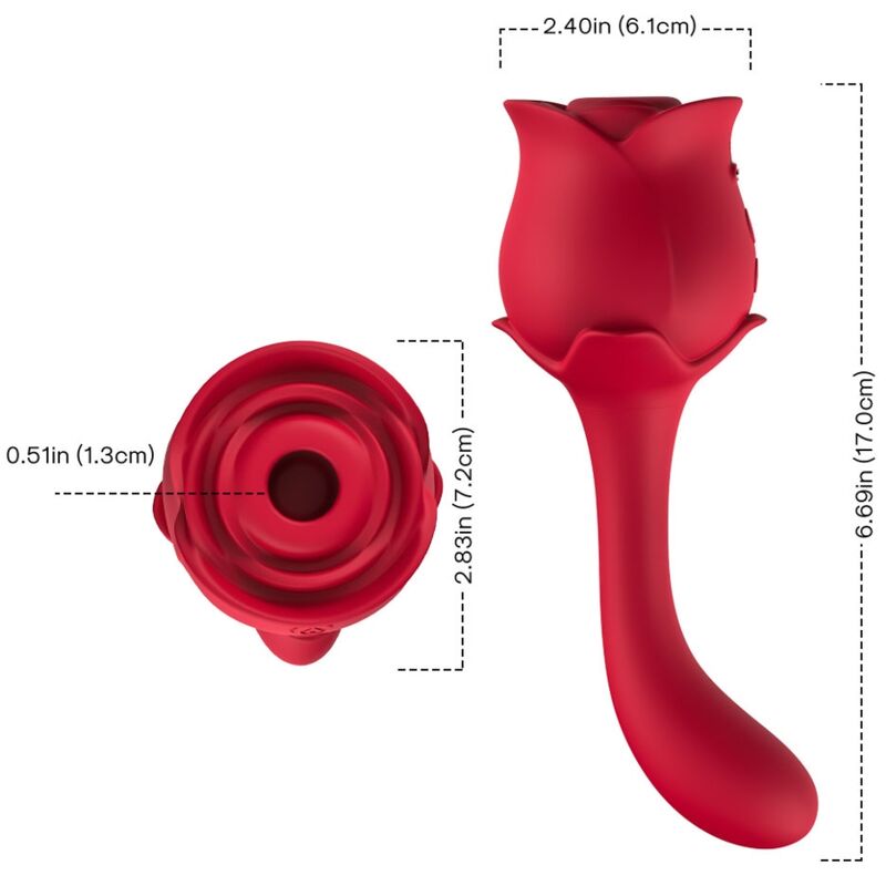 ARMONY - ROSELOVER LAMBENDO CLITÓRIS VIBRANTE E ESTIMULADOR VERMELHO - Infernum Store