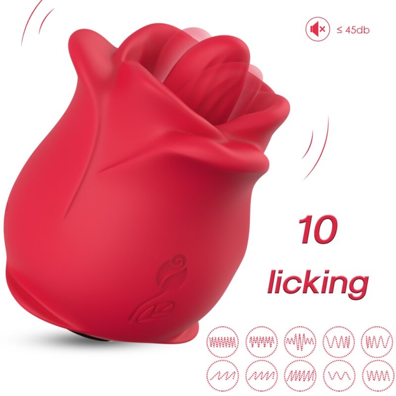 ARMONY - ROSE 10 MODES LICKING CLIT VIBRATOR RED - Infernum Store