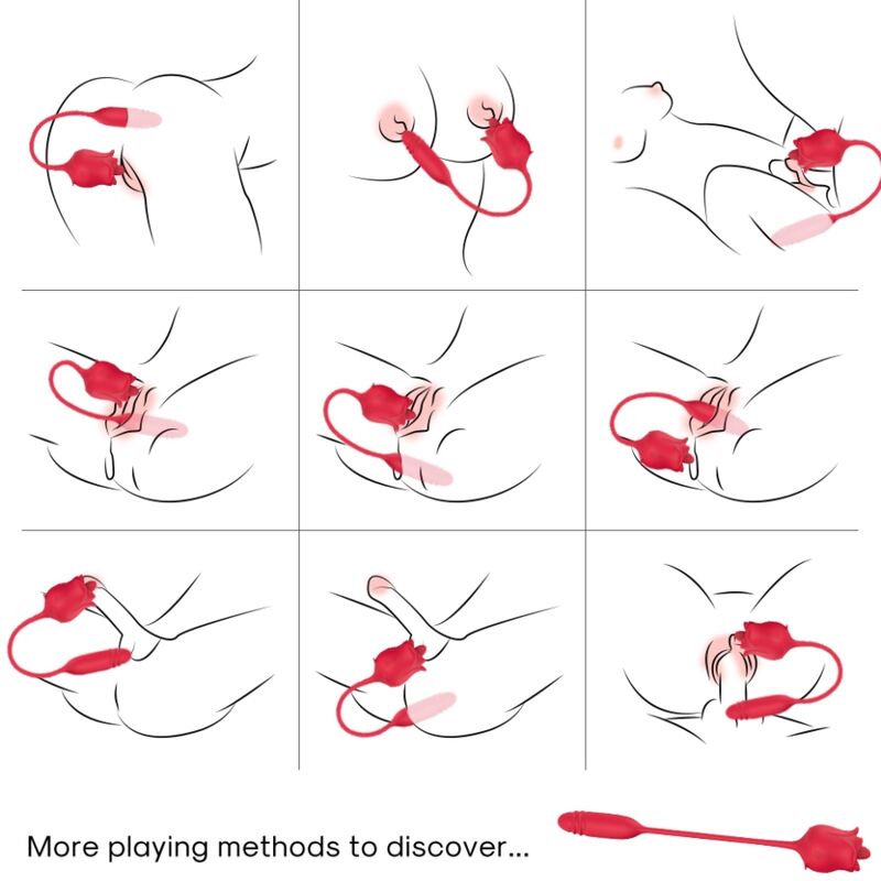 ARMONY - ESTIMULADOR E VIBRADOR ROSA COLA VERMELHO - Infernum Store
