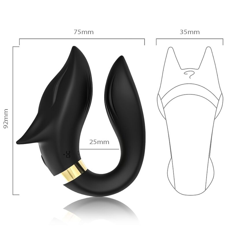 ARMONY - VIBRADOR FOX PARA CASAIS CONTROLE REMOTO PRETO - Infernum Store