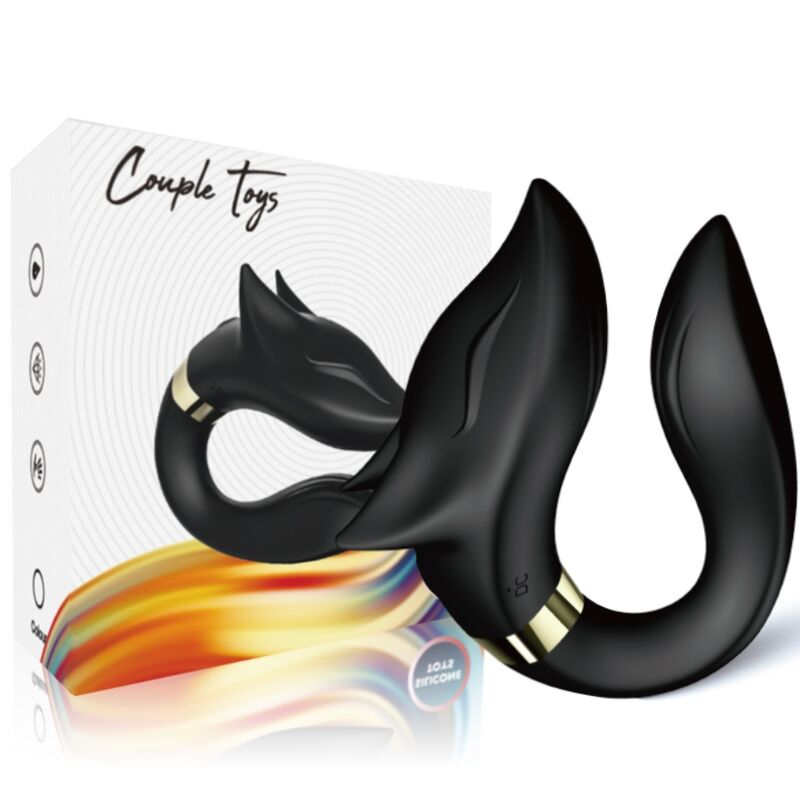 ARMONY - VIBRADOR FOX PARA CASAIS CONTROLE REMOTO PRETO - Infernum Store