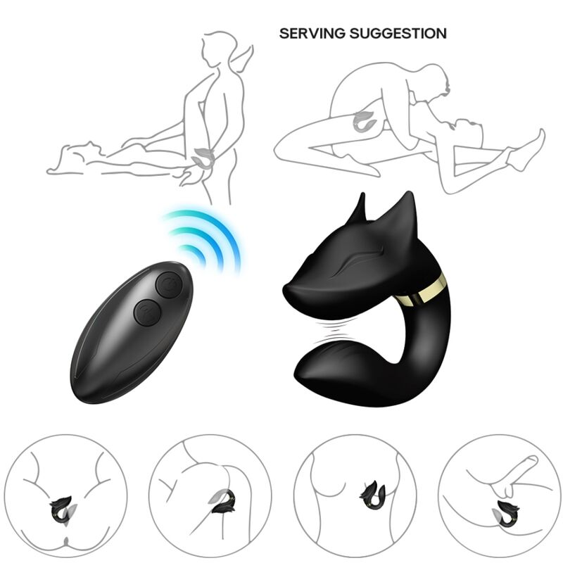 ARMONY - VIBRADOR FOX PARA CASAIS CONTROLE REMOTO PRETO - Infernum Store