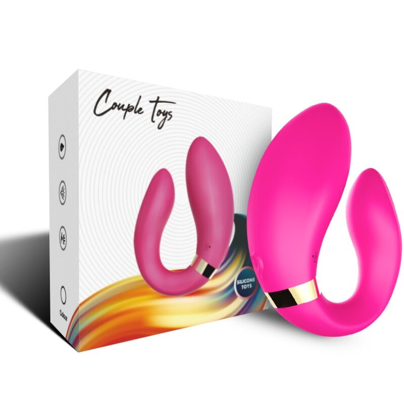 ARMONY - VIBRADOR CRESCENTE PARA CASAIS CONTROLE REMOTO FÚCSIA - Infernum Store