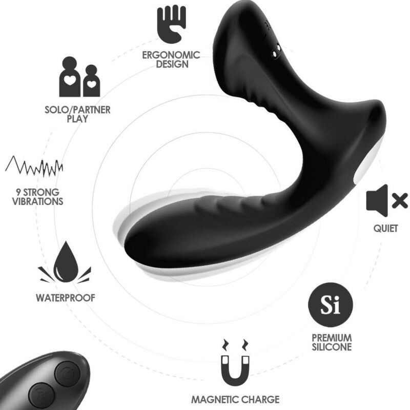 ARMONY - STORM VIBRATOR ANAL PROSTATE & PLUG REMOTE CONTROL BLACK - Infernum Store