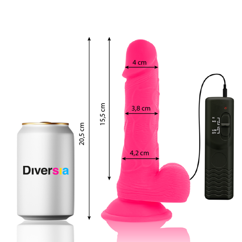 DIVERSIA - VIBRAO FLEXÍVEL DIVERSIA ROSA 20.5 CM -O- 4.2 CM - Infernum Store