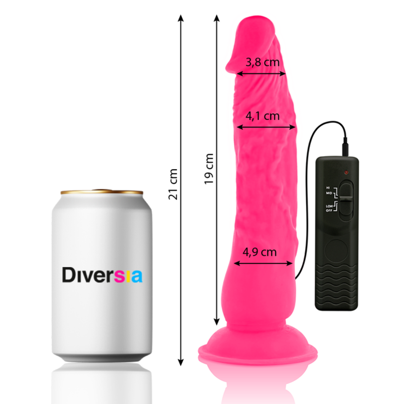 DIVERSIA - FLEXÍVEL VIBRATÓRIO ROSA 21 CM -O- 4.9 CM - Infernum Store