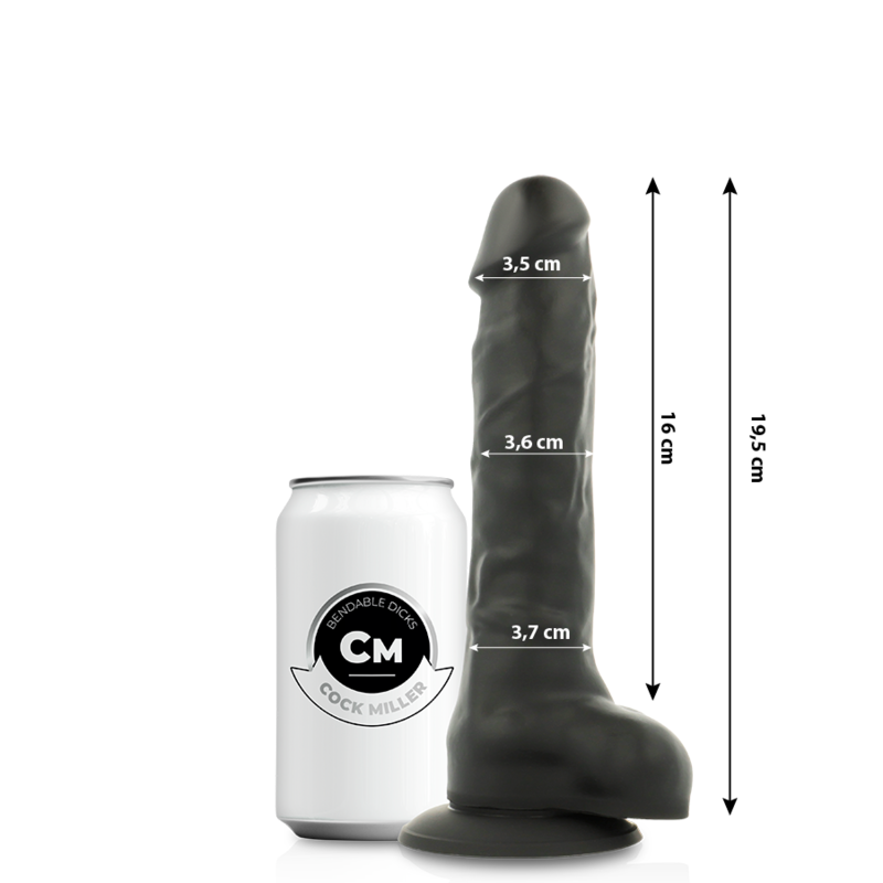 COCK MILLER - DENSIDADE DE SILICONE COCKSIL ARTICULVEL PRETO 19,5 CM - Infernum Store