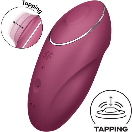 SATISFYER - TAP & CLIMAX 1 LAY-ON VIBRATOR RED - Infernum Store