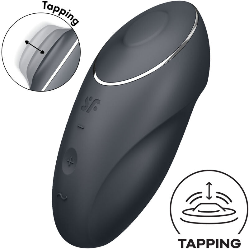 SATISFYER - TAP & CLIMAX 1 LAY-ON VIBRATOR BLACK - Infernum Store