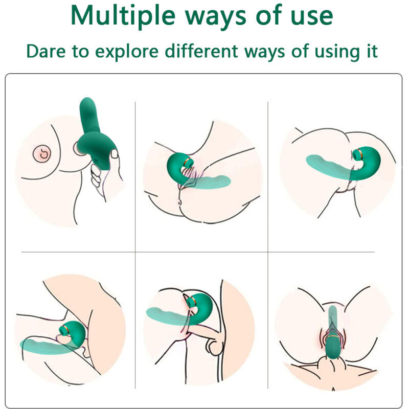 ARMONY - VIBRADOR E SUCKER FLEXÍVEL VERDE - Infernum Store