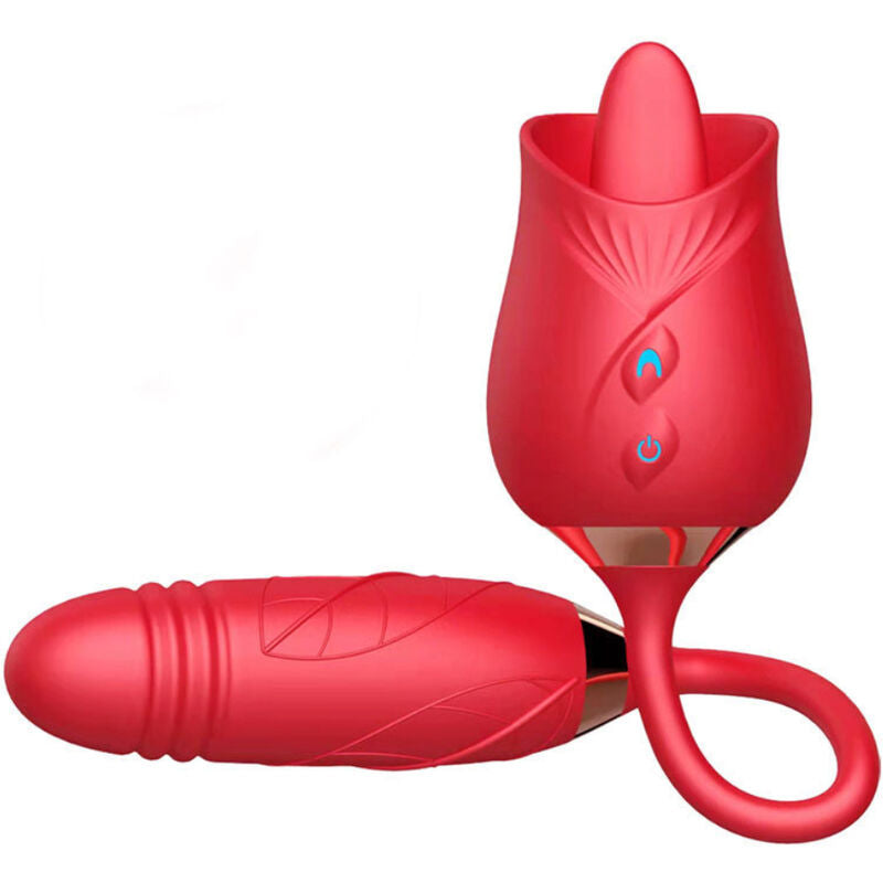 ARMONY - VIBRADOR DE FLOR DELIGHT E IMPULSO COM LÍNGUA VERMELHA - Infernum Store