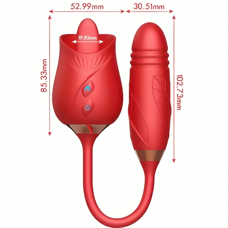 ARMONY - VIBRADOR DE FLOR DELIGHT E IMPULSO COM LÍNGUA VERMELHA - Infernum Store