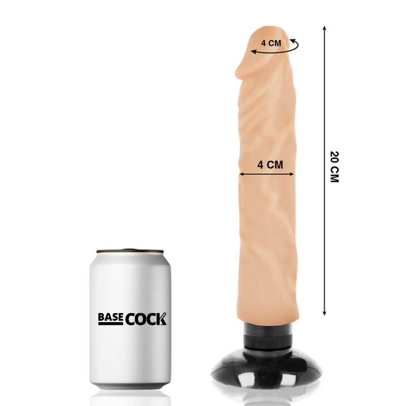 BASECOCK - REALISTIC VIBRATOR 2-1 FLESH 20 CM -O- 4 CM - Infernum Store