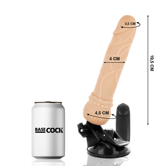 BASECOCK - REALISTIC VIBRATOR REMOTE CONTROL FLESH 19.5 CM -O- 4 CM - Infernum Store