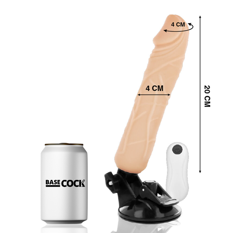 BASECOCK - REALISTIC VIBRATOR REMOTE CONTROL FLESH 20 CM -O- 4 CM - Infernum Store