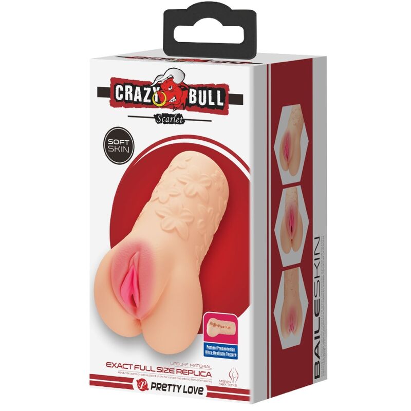 CRAZY BULL - MASTUBADOR EM FORMA DE VAGINA SCARLET - Infernum Store